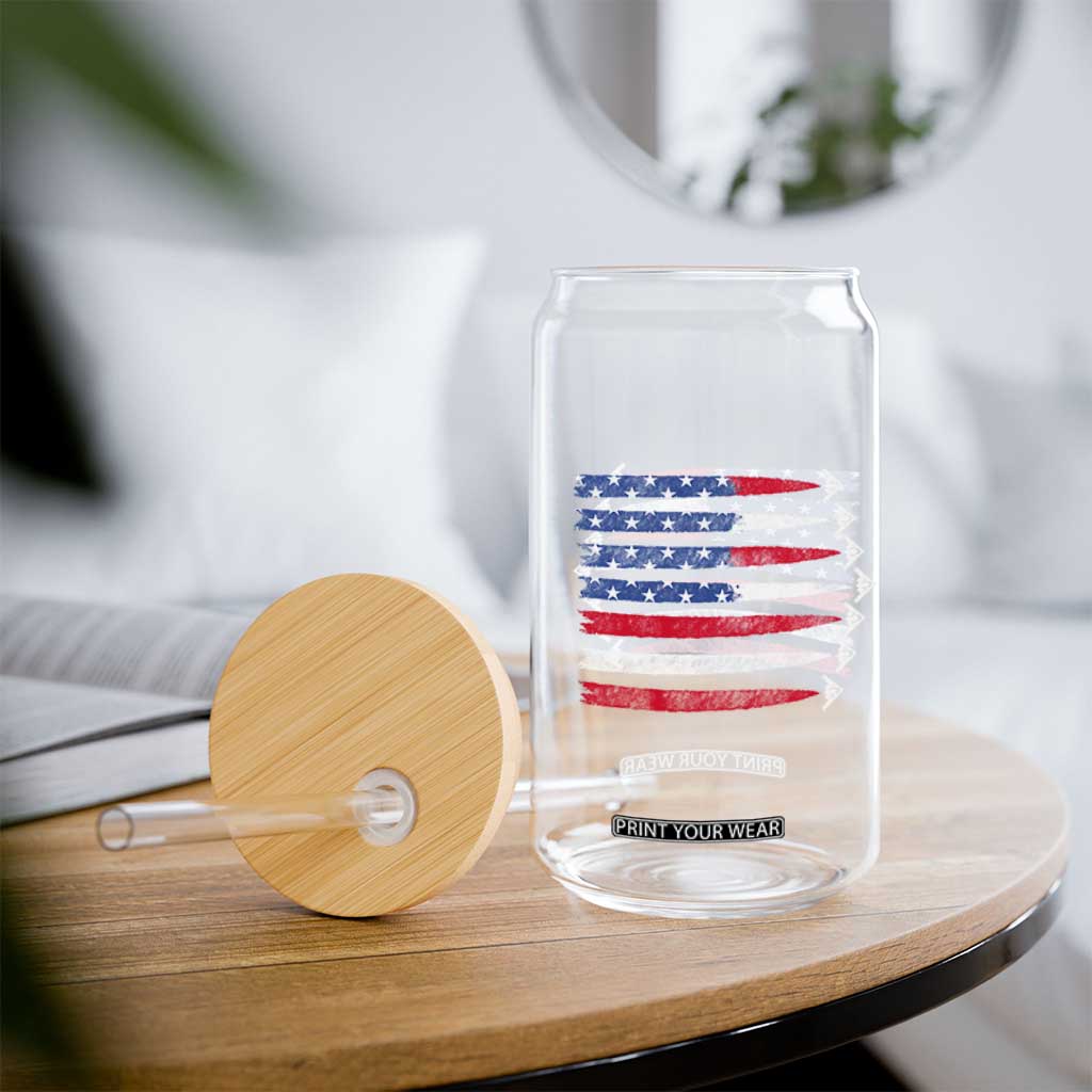 B2 Spirit Glass Can B-2 Stealth Bomber Aircraft American Flag Patriotic TS10 Print Your Wear