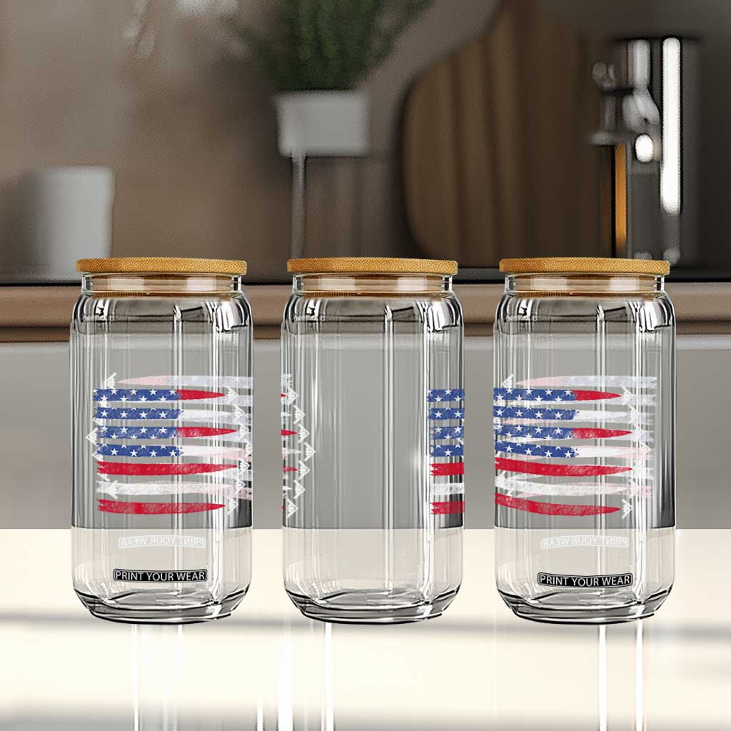 B2 Spirit Glass Can B-2 Stealth Bomber Aircraft American Flag Patriotic TS10 Print Your Wear