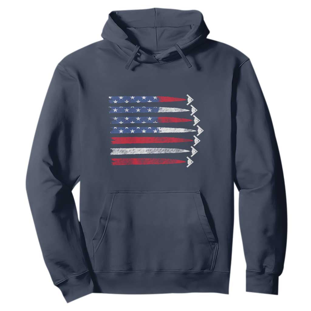 B2 Spirit Hoodie B-2 Stealth Bomber Aircraft American Flag Patriotic TS10 Navy Print Your Wear