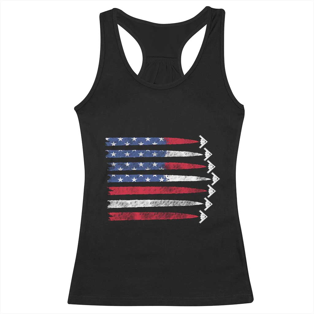 B2 Spirit Racerback Tank Top B-2 Stealth Bomber Aircraft American Flag Patriotic TS10 Black Print Your Wear