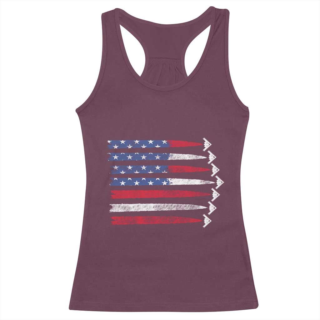 B2 Spirit Racerback Tank Top B-2 Stealth Bomber Aircraft American Flag Patriotic TS10 Maroon Print Your Wear