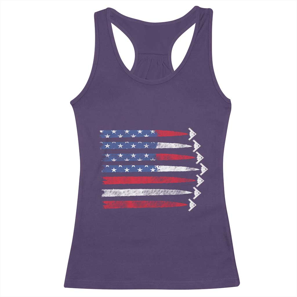 B2 Spirit Racerback Tank Top B-2 Stealth Bomber Aircraft American Flag Patriotic TS10 Purple Print Your Wear