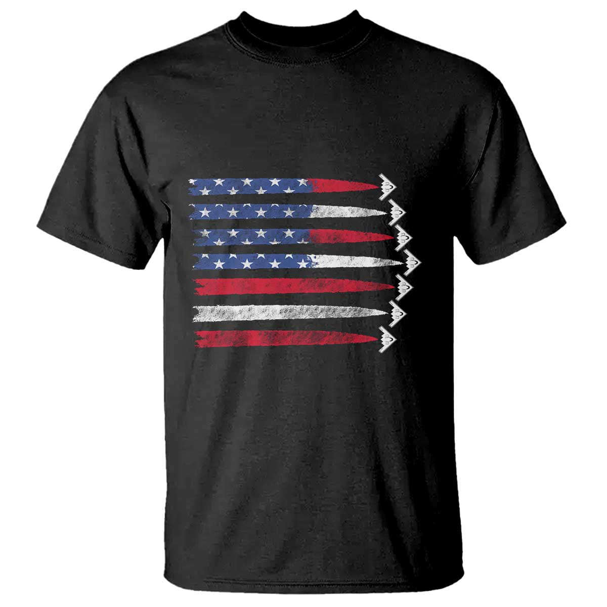B2 Spirit T Shirt B-2 Stealth Bomber Aircraft American Flag Patriotic TS10 Black Print Your Wear