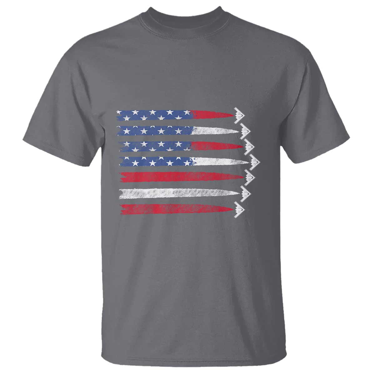 B2 Spirit T Shirt B-2 Stealth Bomber Aircraft American Flag Patriotic TS10 Charcoal Print Your Wear