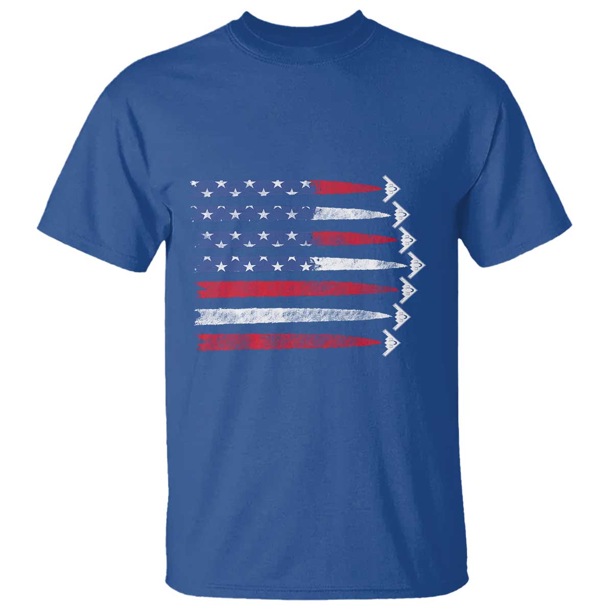 B2 Spirit T Shirt B-2 Stealth Bomber Aircraft American Flag Patriotic TS10 Royal Blue Print Your Wear
