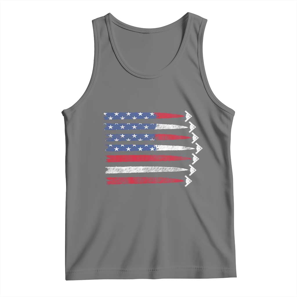 B2 Spirit Tank Top B-2 Stealth Bomber Aircraft American Flag Patriotic TS10 Black Heather Print Your Wear