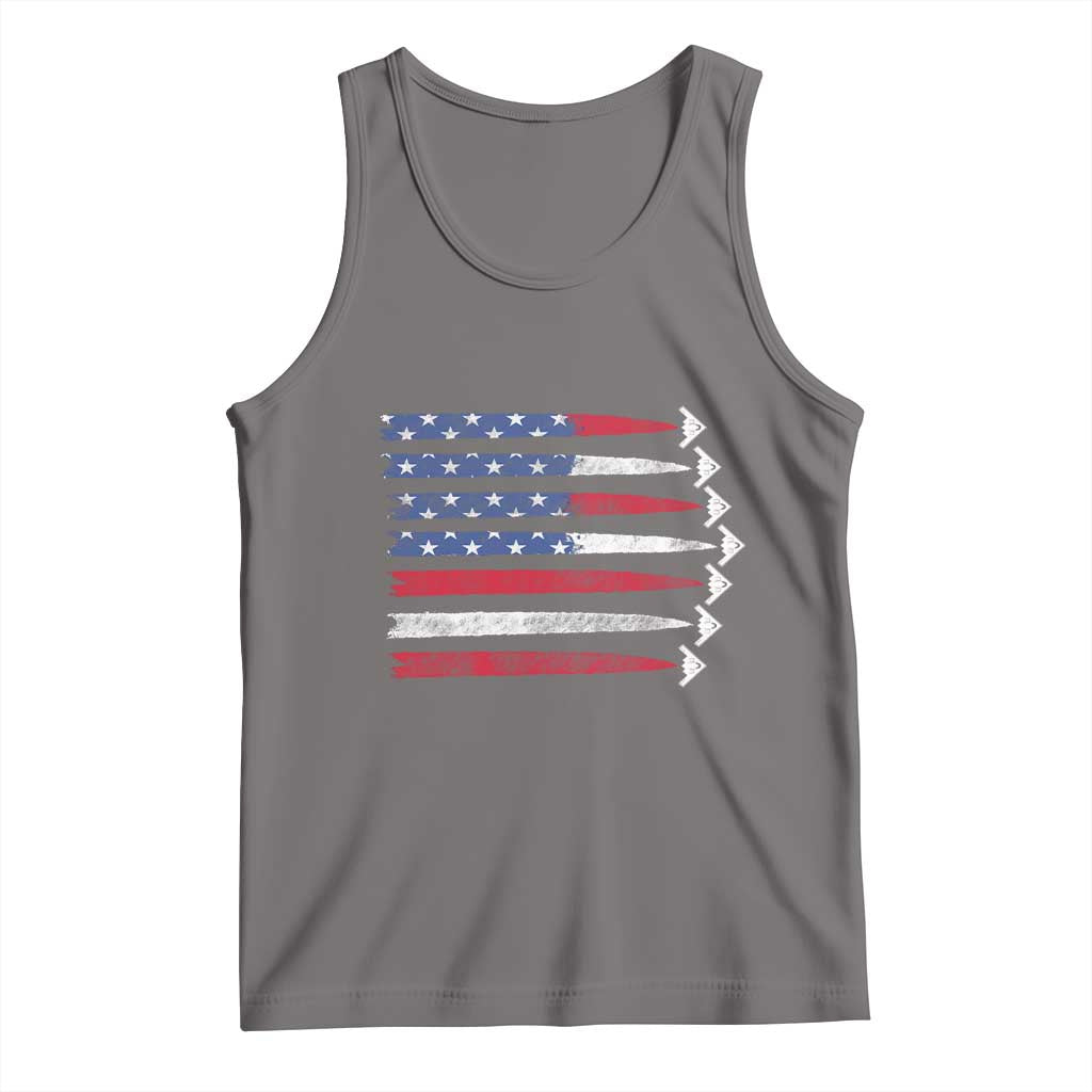 B2 Spirit Tank Top B-2 Stealth Bomber Aircraft American Flag Patriotic TS10 Deep Heather Print Your Wear
