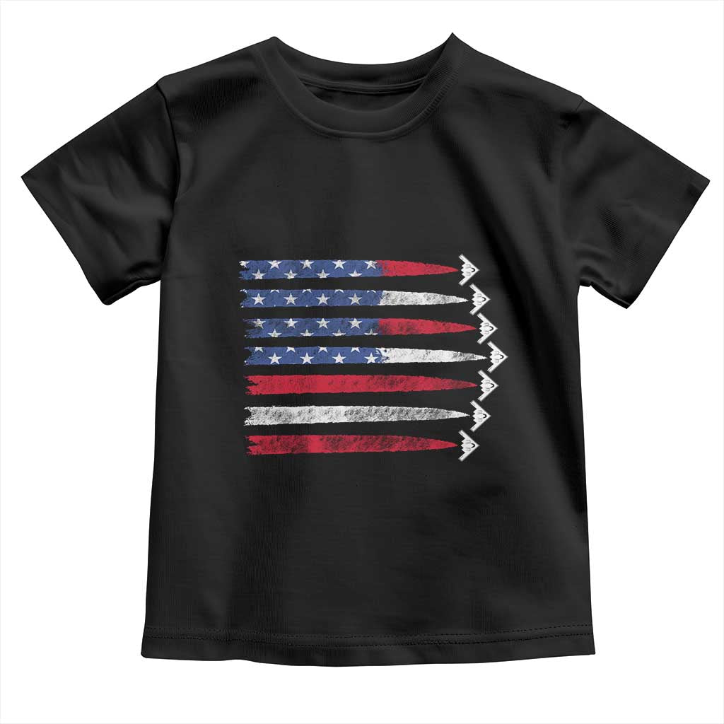 B2 Spirit Toddler T Shirt B-2 Stealth Bomber Aircraft American Flag Patriotic TS10 Black Print Your Wear