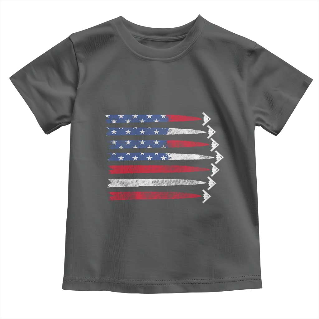 B2 Spirit Toddler T Shirt B-2 Stealth Bomber Aircraft American Flag Patriotic TS10 Dark Heather Print Your Wear