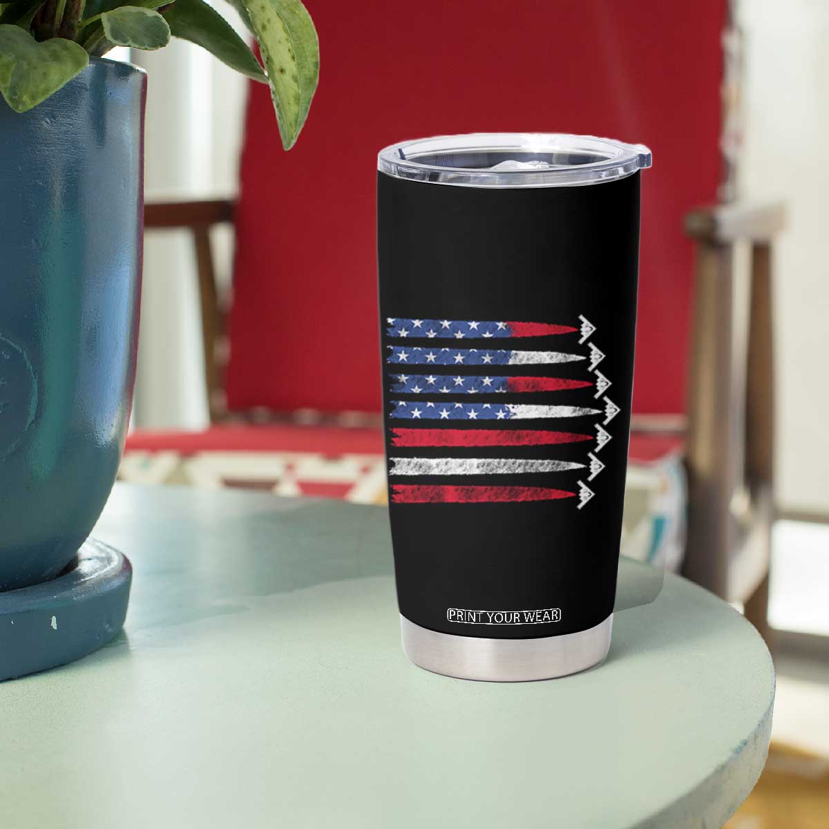 B2 Spirit Tumbler Cup B-2 Stealth Bomber Aircraft American Flag Patriotic TS10 Print Your Wear