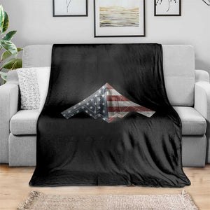 B2 Spirit Throw Blanket B-2 Bomber Stealth Aircraft Schematic American Flag TS10 Print Your Wear