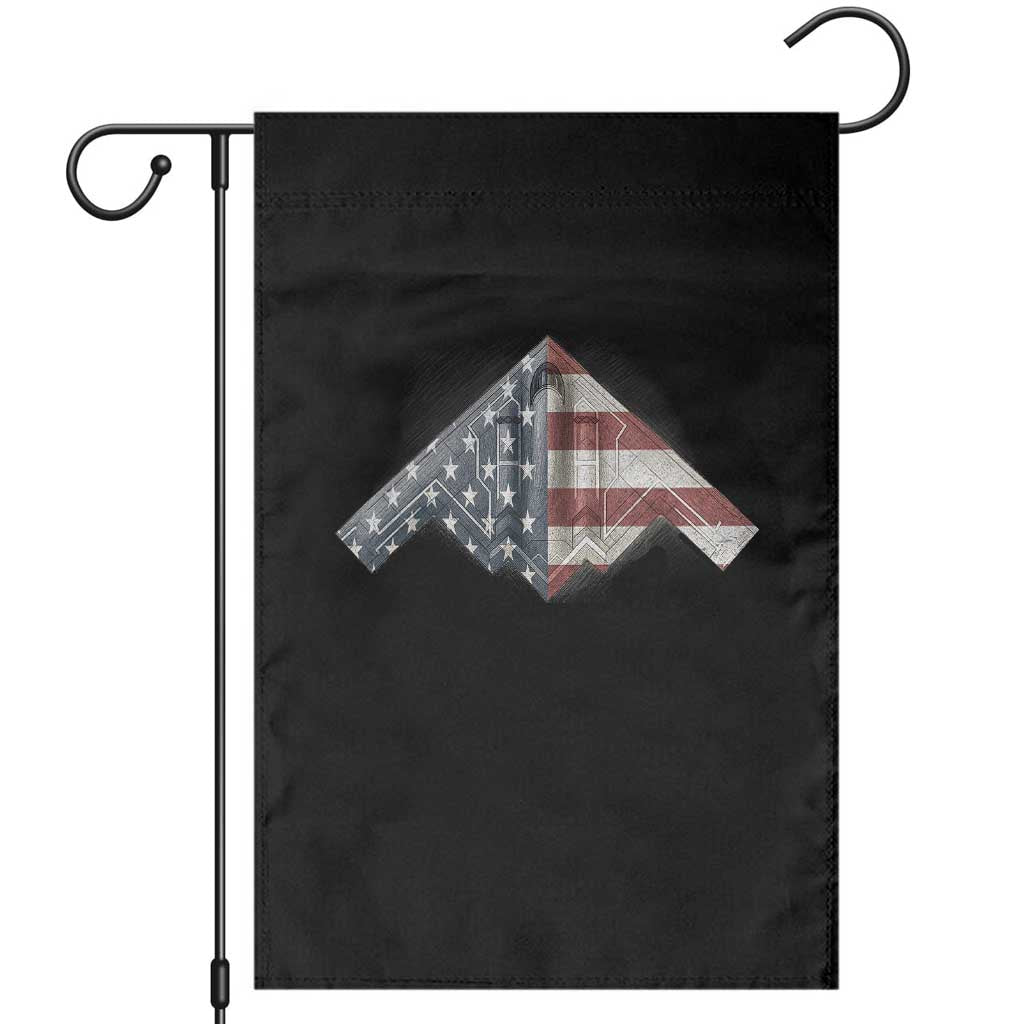 B2 Spirit Garden Flag B-2 Bomber Stealth Aircraft Schematic American Flag TS10 Black Print Your Wear