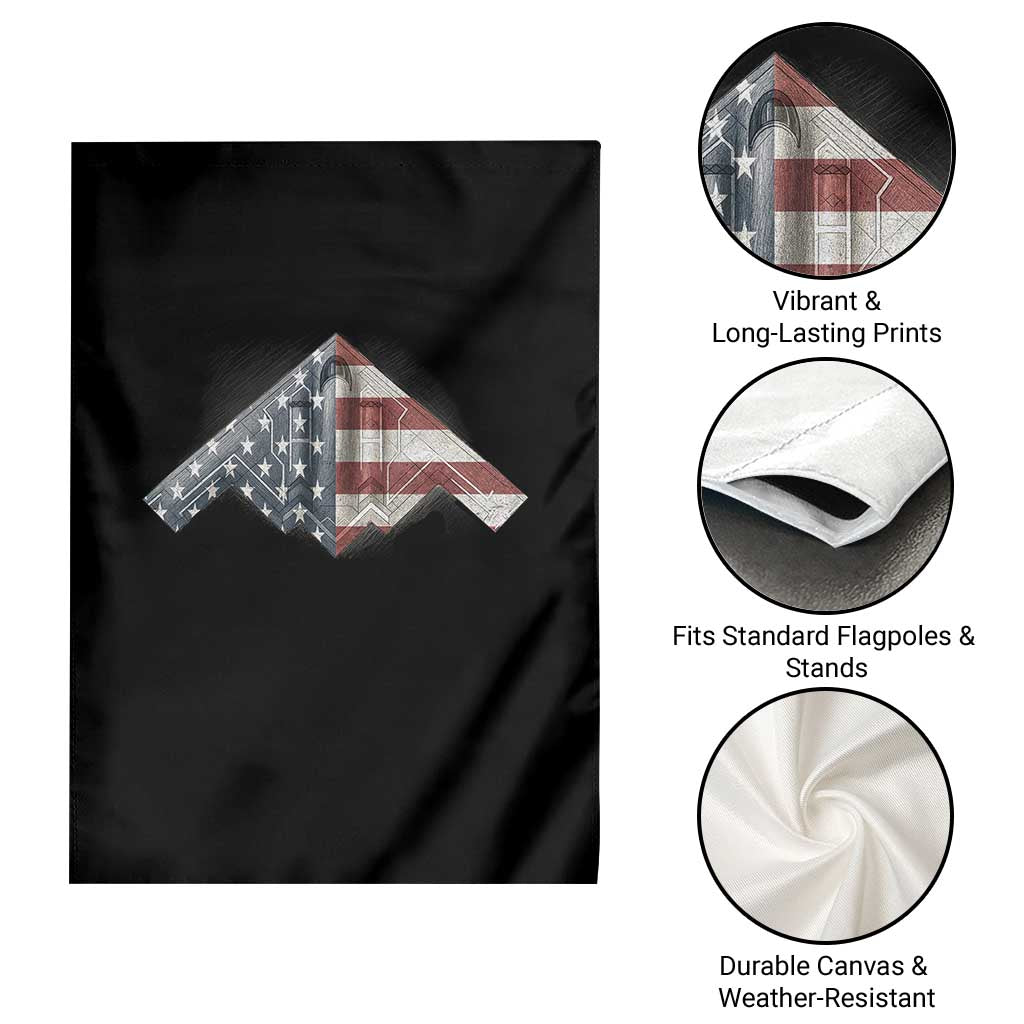 B2 Spirit Garden Flag B-2 Bomber Stealth Aircraft Schematic American Flag TS10 Print Your Wear