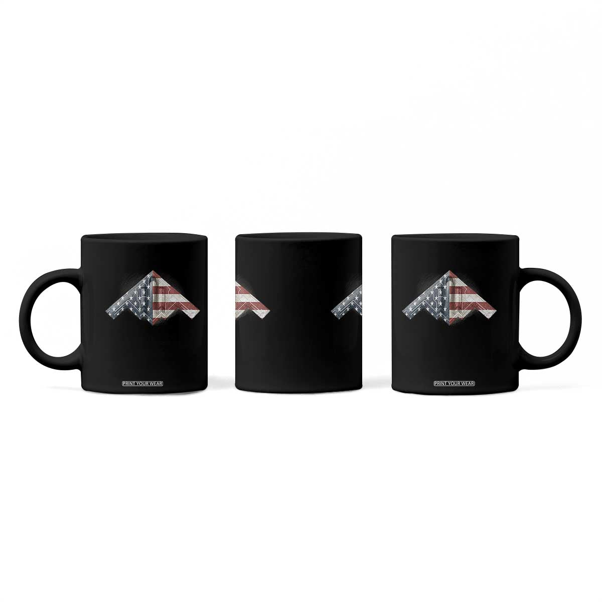 B2 Spirit Coffee Mug B-2 Bomber Stealth Aircraft Schematic American Flag TS10 Print Your Wear