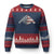 B2 Spirit Ugly Christmas Sweater B-2 Bomber Stealth Aircraft Schematic American Flag TS10 Navy Red Print Your Wear