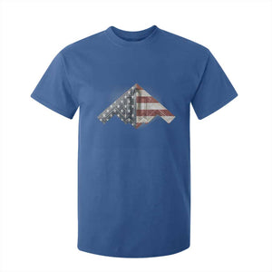 B2 Spirit T Shirt For Kid B-2 Bomber Stealth Aircraft Schematic American Flag TS10 Royal Blue Print Your Wear