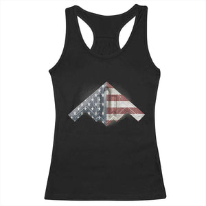 B2 Spirit Racerback Tank Top B-2 Bomber Stealth Aircraft Schematic American Flag TS10 Black Print Your Wear