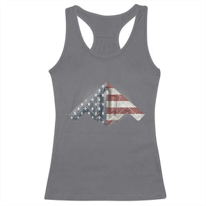 B2 Spirit Racerback Tank Top B-2 Bomber Stealth Aircraft Schematic American Flag TS10 Charcoal Print Your Wear