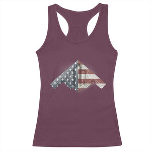 B2 Spirit Racerback Tank Top B-2 Bomber Stealth Aircraft Schematic American Flag TS10 Maroon Print Your Wear