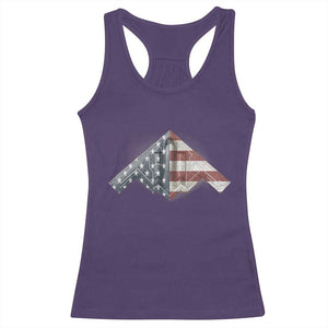 B2 Spirit Racerback Tank Top B-2 Bomber Stealth Aircraft Schematic American Flag TS10 Purple Print Your Wear