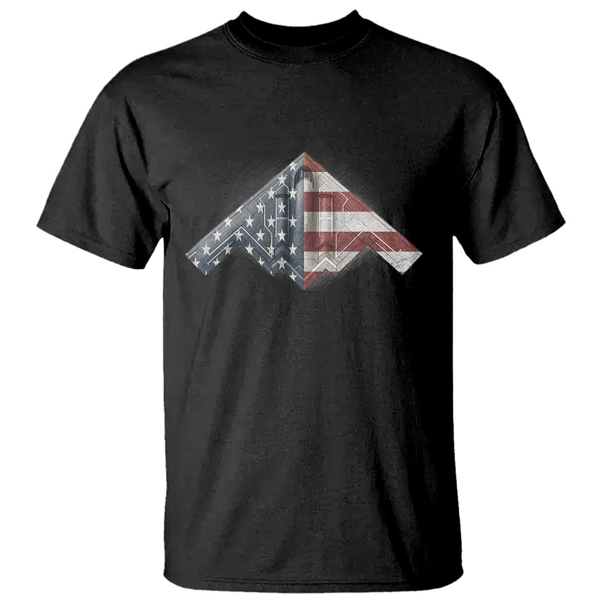 B2 Spirit T Shirt B-2 Bomber Stealth Aircraft Schematic American Flag TS10 Black Print Your Wear