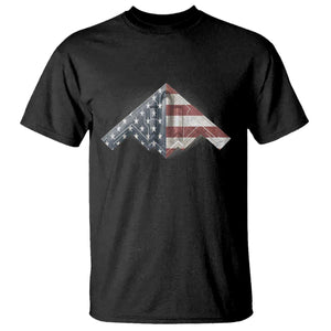 B2 Spirit T Shirt B-2 Bomber Stealth Aircraft Schematic American Flag TS10 Black Print Your Wear