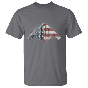 B2 Spirit T Shirt B-2 Bomber Stealth Aircraft Schematic American Flag TS10 Charcoal Print Your Wear