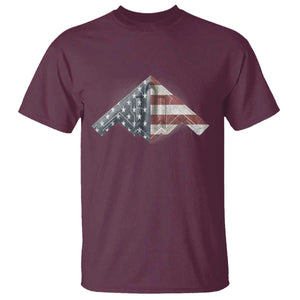 B2 Spirit T Shirt B-2 Bomber Stealth Aircraft Schematic American Flag TS10 Maroon Print Your Wear