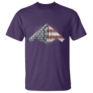 B2 Spirit T Shirt B-2 Bomber Stealth Aircraft Schematic American Flag TS10 Purple Print Your Wear