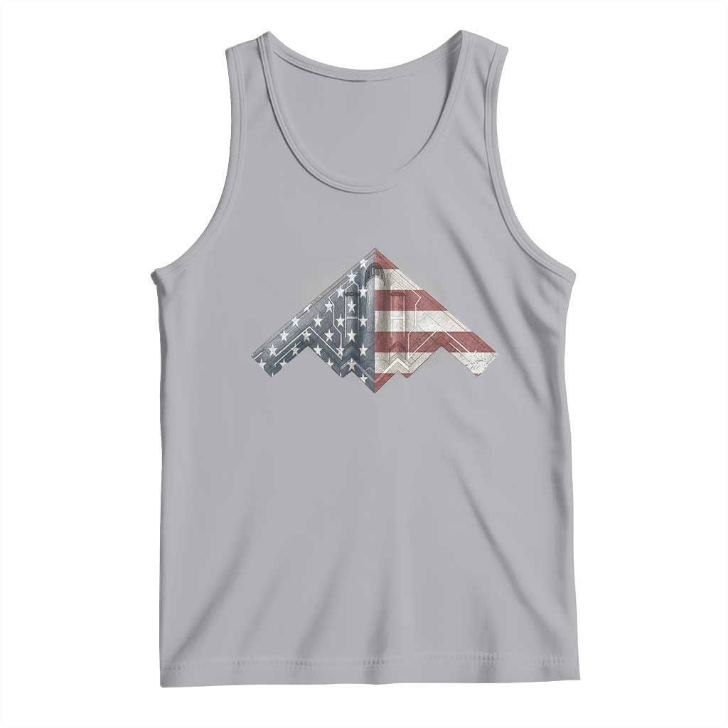 B2 Spirit Tank Top B-2 Bomber Stealth Aircraft Schematic American Flag TS10 Athletic Heather Print Your Wear
