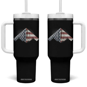 B2 Spirit Tumbler With Handle B-2 Bomber Stealth Aircraft Schematic American Flag TS10 One Size: 40 oz Black Print Your Wear