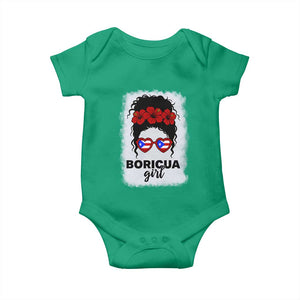 Boricua Girl Baby Onesie Messy Bun Puerto Rican Flag Hibiscus Flower TS10 Irish Green Print Your Wear