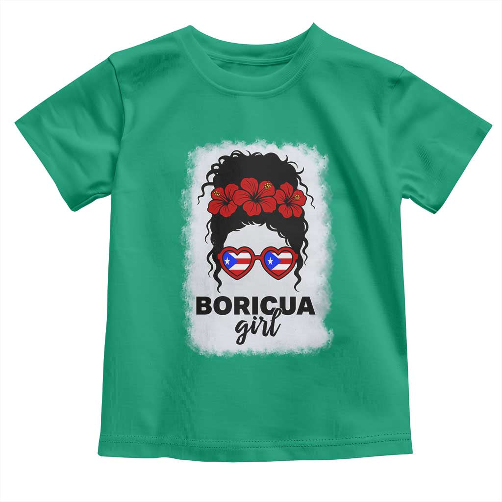 Boricua Girl Toddler T Shirt Messy Bun Puerto Rican Flag Hibiscus Flower TS10 Irish Green Print Your Wear