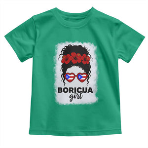 Boricua Girl Toddler T Shirt Messy Bun Puerto Rican Flag Hibiscus Flower TS10 Irish Green Print Your Wear
