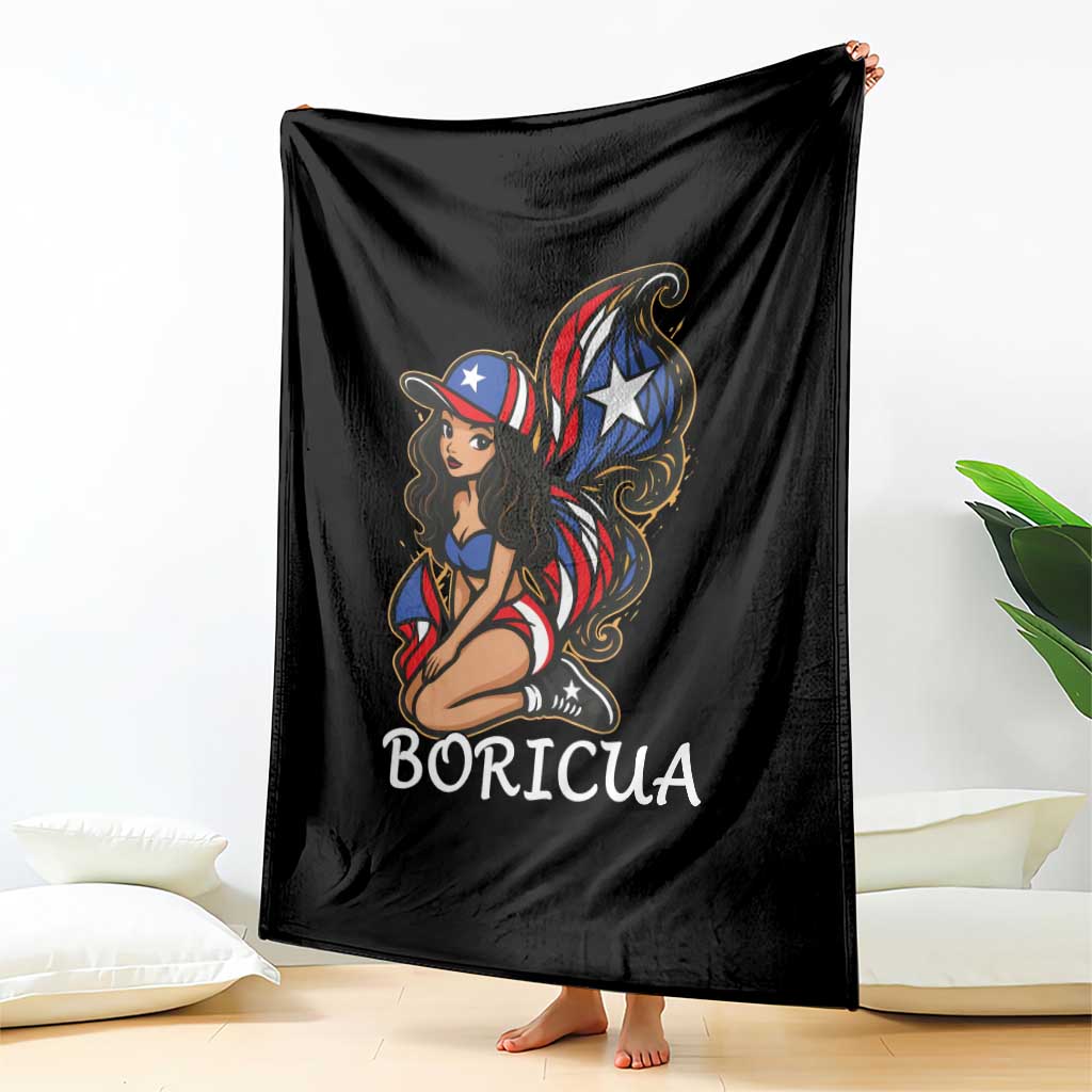 Puerto Rico Pin Up Girl Throw Blanket Taino Boricua Puerto Rican Flag TS10 Print Your Wear