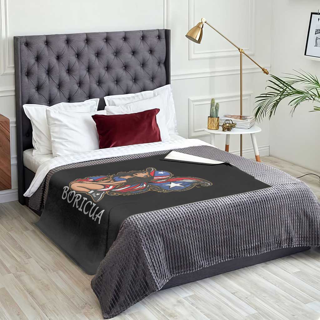 Puerto Rico Pin Up Girl Throw Blanket Taino Boricua Puerto Rican Flag TS10 Print Your Wear