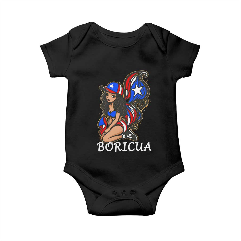 Puerto Rico Pin Up Girl Baby Onesie Taino Boricua Puerto Rican Flag TS10 Black Print Your Wear