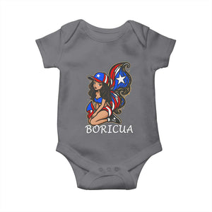 Puerto Rico Pin Up Girl Baby Onesie Taino Boricua Puerto Rican Flag TS10 Charcoal Print Your Wear