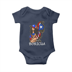 Puerto Rico Pin Up Girl Baby Onesie Taino Boricua Puerto Rican Flag TS10 Navy Print Your Wear