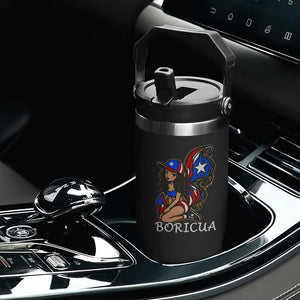 Puerto Rico Pin Up Girl Flip Straw Tumbler Taino Boricua Puerto Rican Flag TS10 Print Your Wear