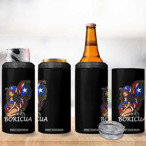 Puerto Rico Pin Up Girl 4 in 1 Can Cooler Tumbler Taino Boricua Puerto Rican Flag TS10 Print Your Wear