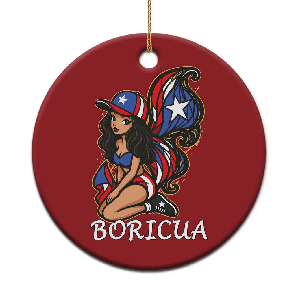 Puerto Rico Pin Up Girl Christmas Ornament Taino Boricua Puerto Rican Flag TS10 Print Your Wear