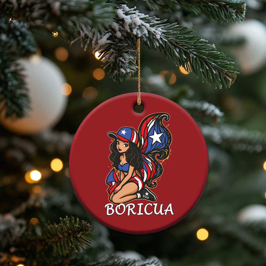 Puerto Rico Pin Up Girl Christmas Ornament Taino Boricua Puerto Rican Flag TS10 Print Your Wear