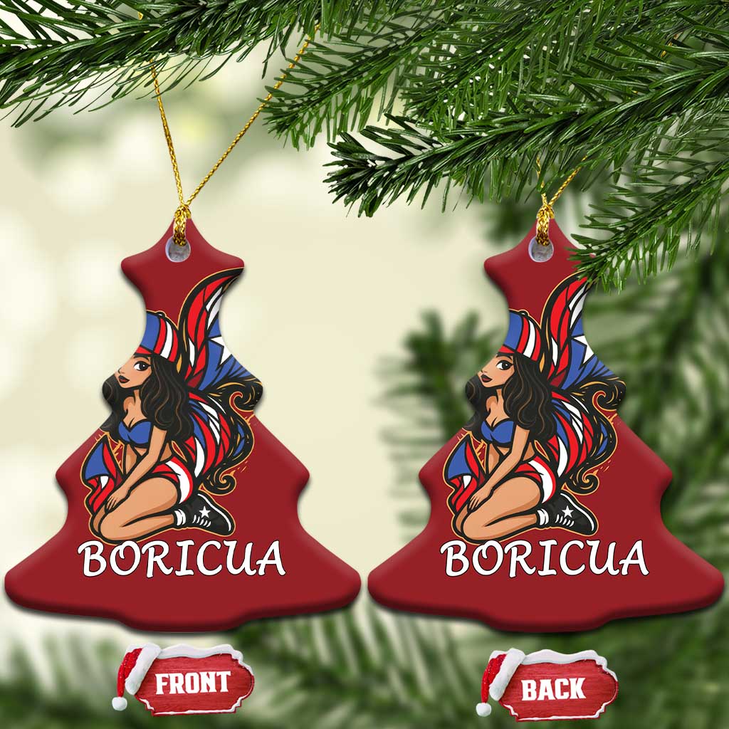 Puerto Rico Pin Up Girl Christmas Ornament Taino Boricua Puerto Rican Flag TS10 Christmas Tree Red Print Your Wear