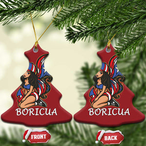 Puerto Rico Pin Up Girl Christmas Ornament Taino Boricua Puerto Rican Flag TS10 Christmas Tree Red Print Your Wear