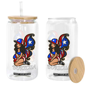 Puerto Rico Pin Up Girl Glass Can Taino Boricua Puerto Rican Flag TS10 Print Your Wear