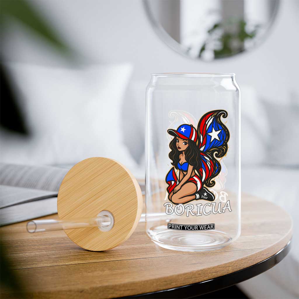 Puerto Rico Pin Up Girl Glass Can Taino Boricua Puerto Rican Flag TS10 Print Your Wear