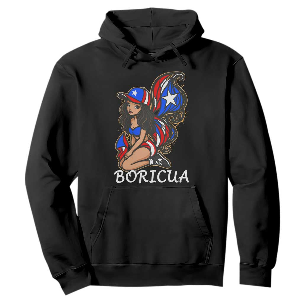 Puerto Rico Pin Up Girl Hoodie Taino Boricua Puerto Rican Flag TS10 Black Print Your Wear