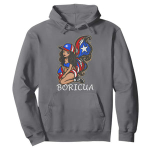 Puerto Rico Pin Up Girl Hoodie Taino Boricua Puerto Rican Flag TS10 Charcoal Print Your Wear
