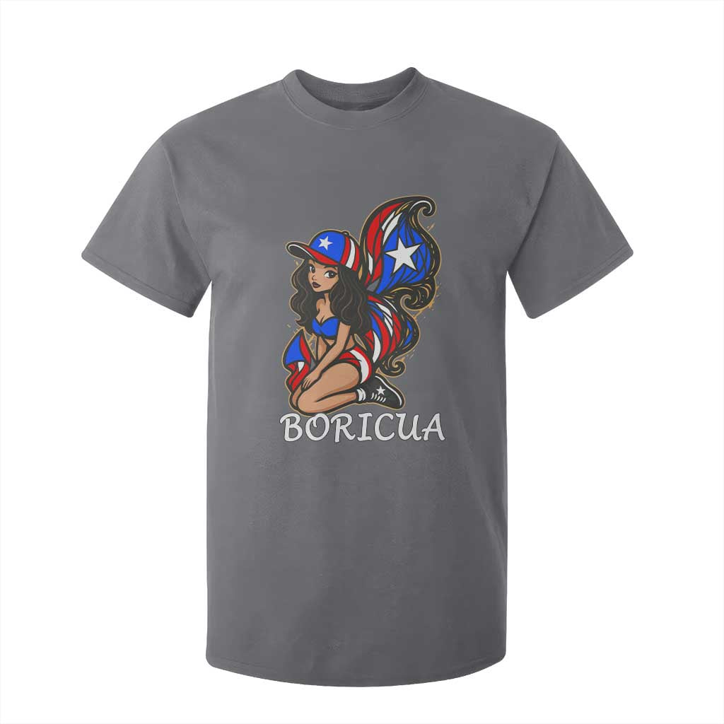 Puerto Rico Pin Up Girl T Shirt For Kid Taino Boricua Puerto Rican Flag TS10 Charcoal Print Your Wear
